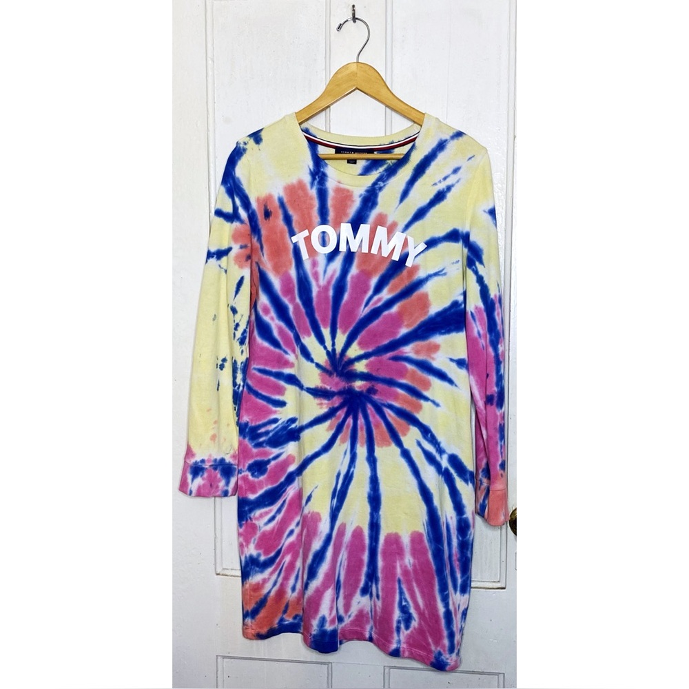 Tommy Hilfiger : size : M : tie dye graphic ‘Tommy’ french cotton terry dress